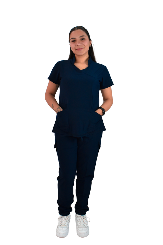 Uniforme Quirúrgico M06 Antifluido Stretch Azul Marino