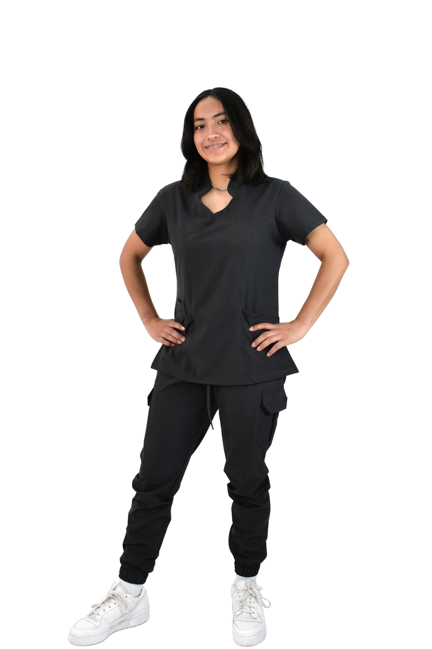 Uniforme Quirúrgico M06 Antifluido Stretch Gris Oxford