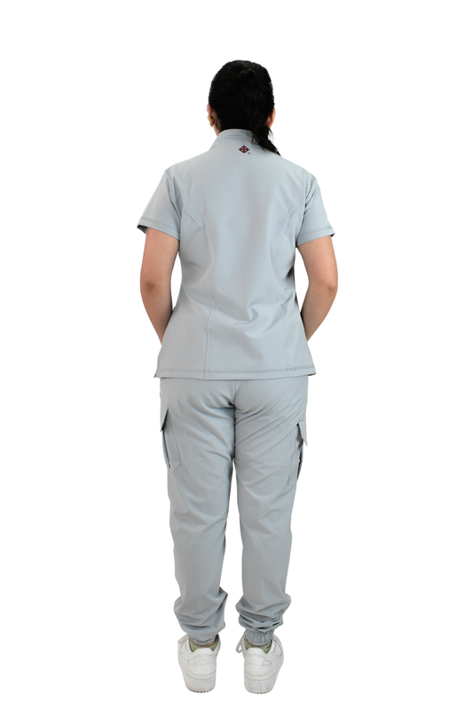 Uniforme Quirúrgico M06 Antifluido Stretch Gris Perla