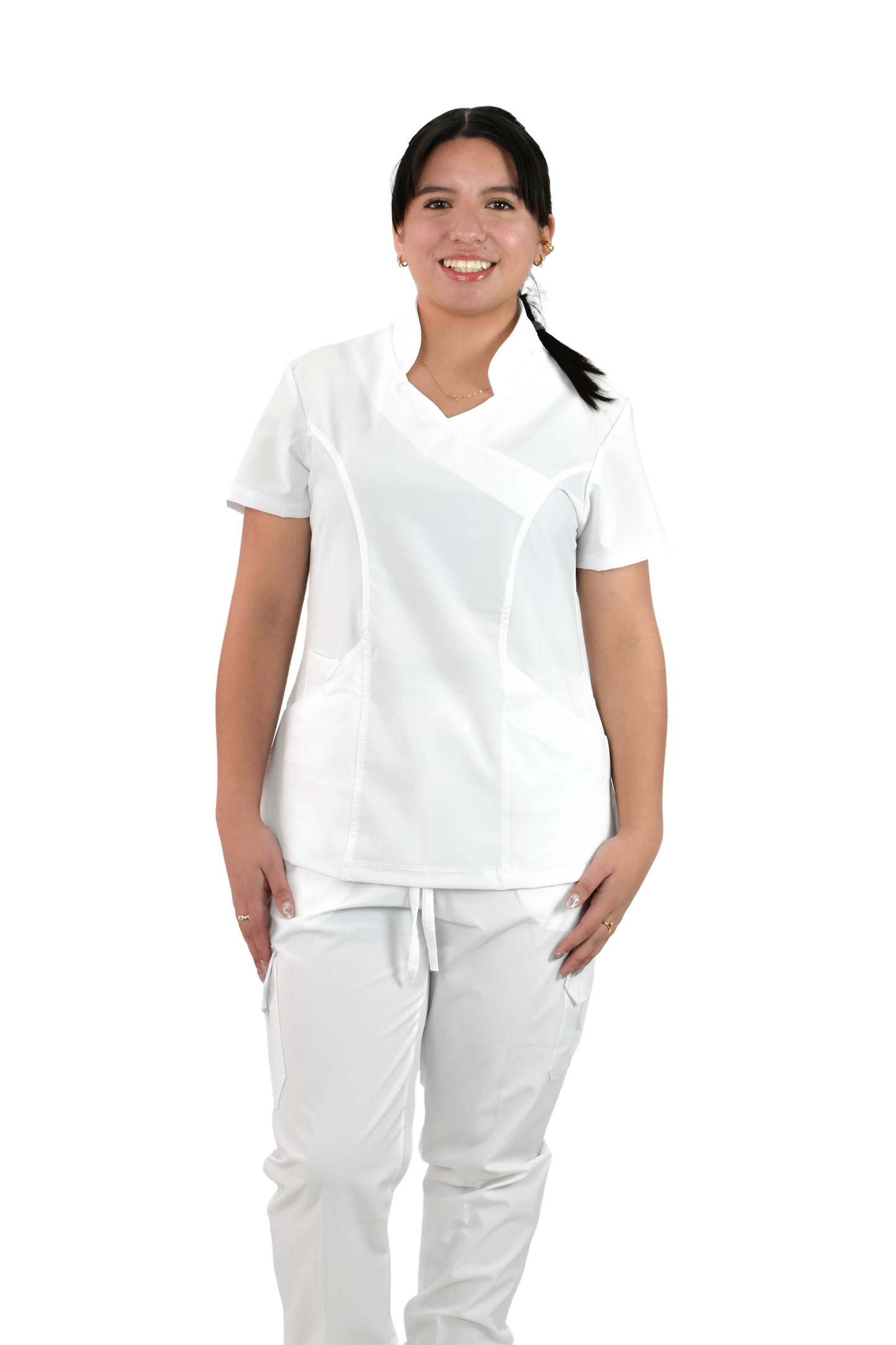 Uniforme Quirúrgico M06 Antifluido Stretch Blanco