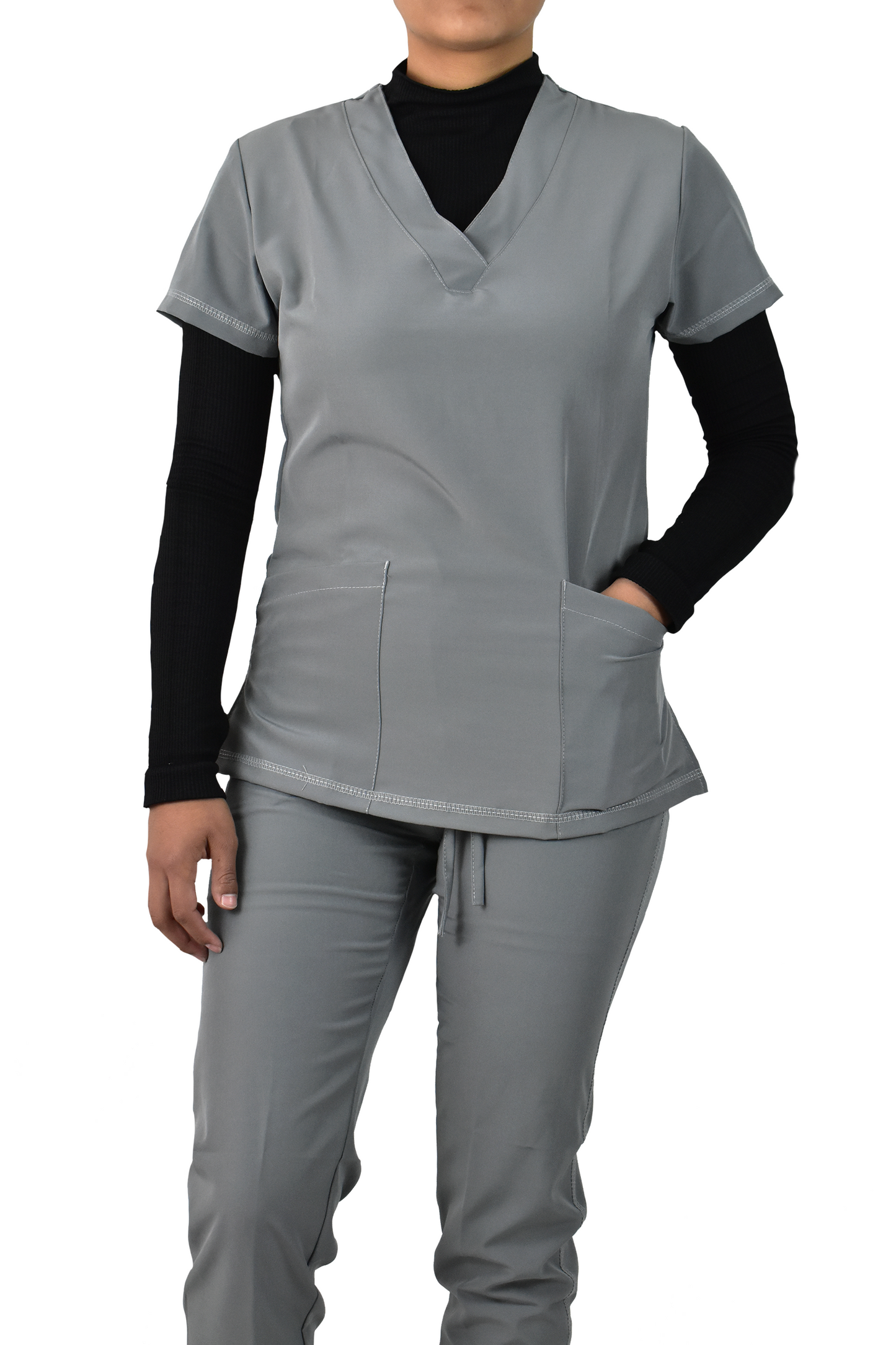 Uniforme Quirúrgico Dama M03 Stretch Gris Oxford