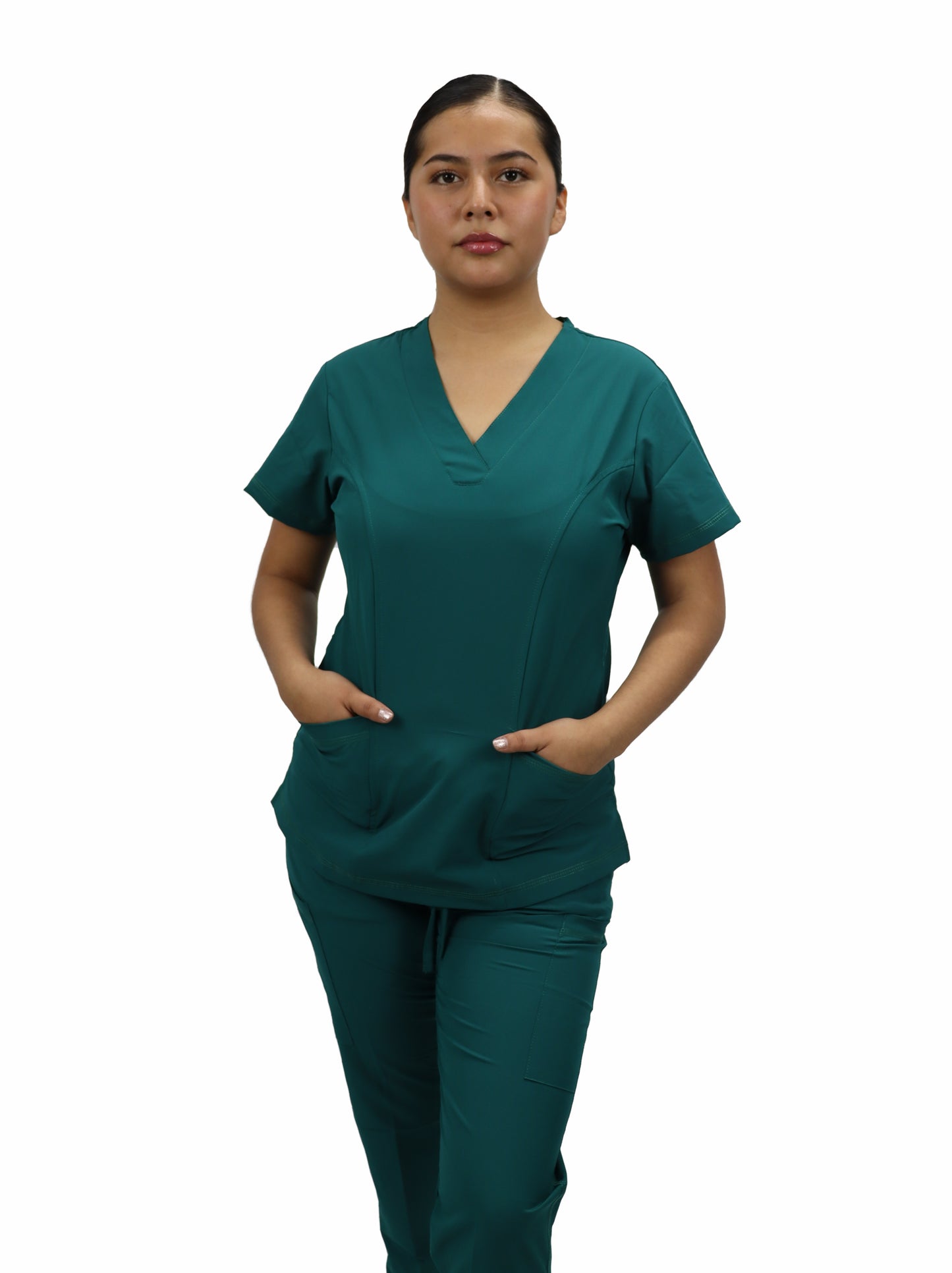 Uniforme Quirurgico Dama M05 Antifluido Stretch Verde Botella