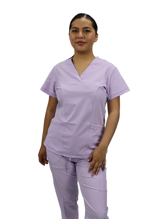 Uniforme Quirúrgico Dama M05 Antifluido Stretch Lila