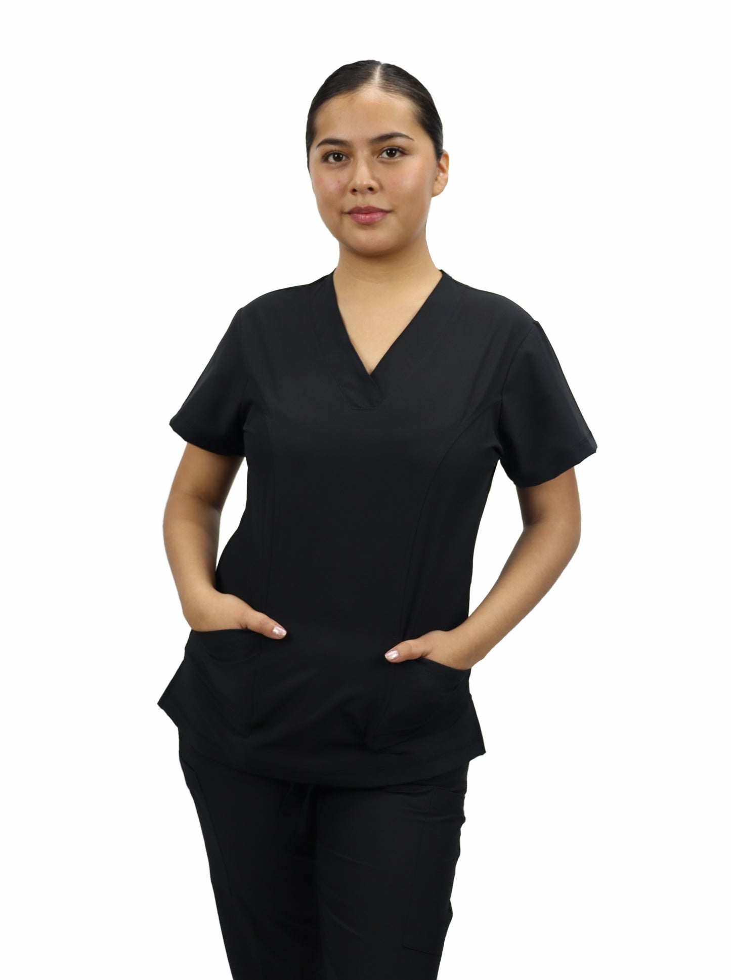 Uniforme Quirurgico Dama M05 Antifluido Stretch Negro