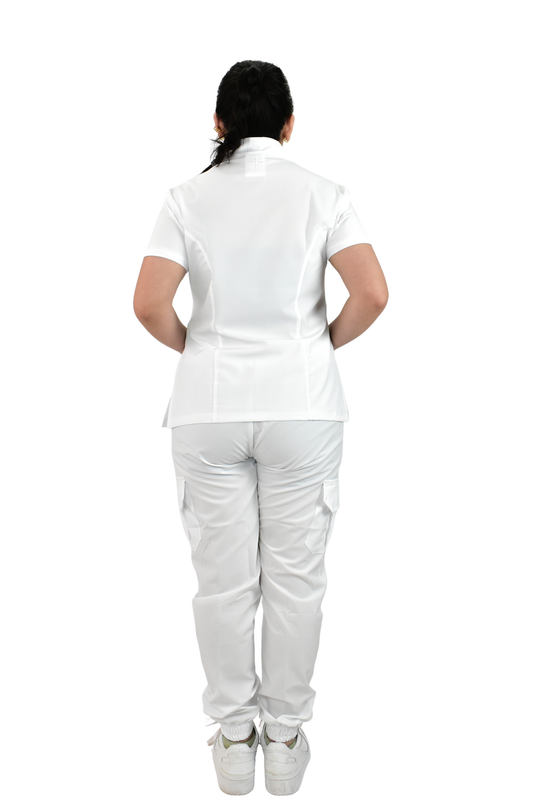 Uniforme Quirúrgico M06 Antifluido Stretch Blanco