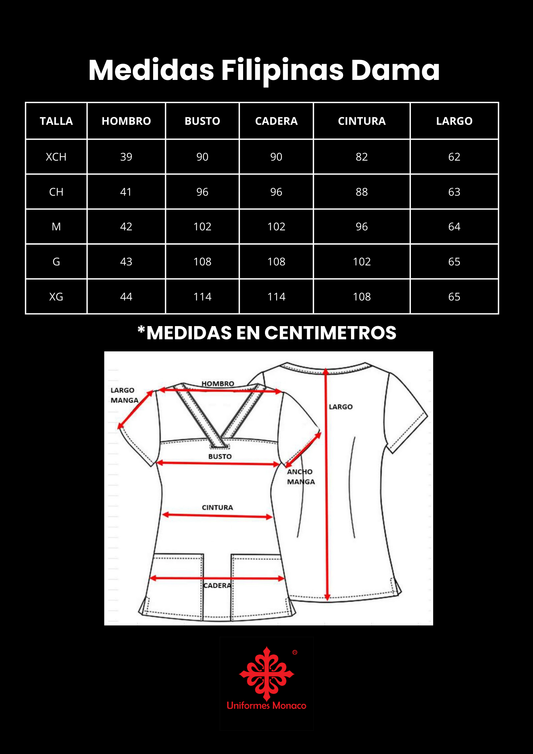 Uniforme Quirurgico Dama M05 Antifluido Stretch Negro