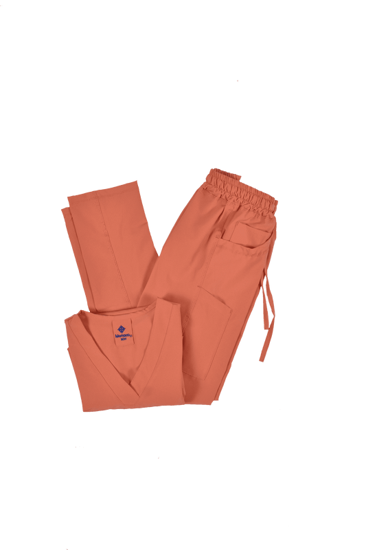 Uniforme Quirurgico Dama M05 Antifluido Stretch Naranja