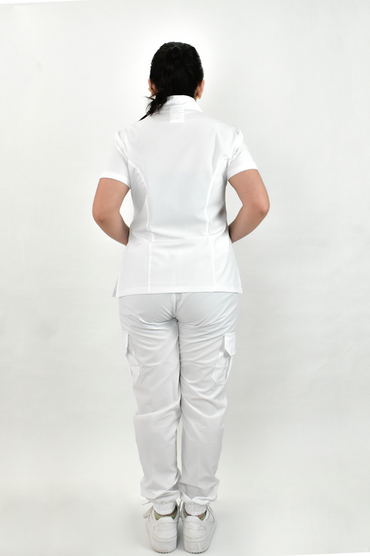 Uniforme Quirúrgico M06 Antifluido Stretch Blanco