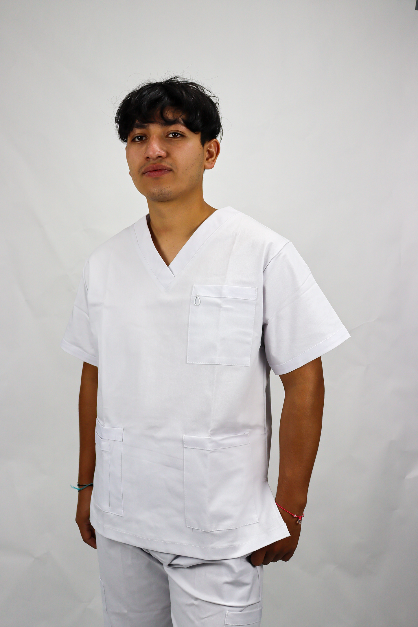 Uniforme Quirúrgico Caballero M01 Stretch Blanco