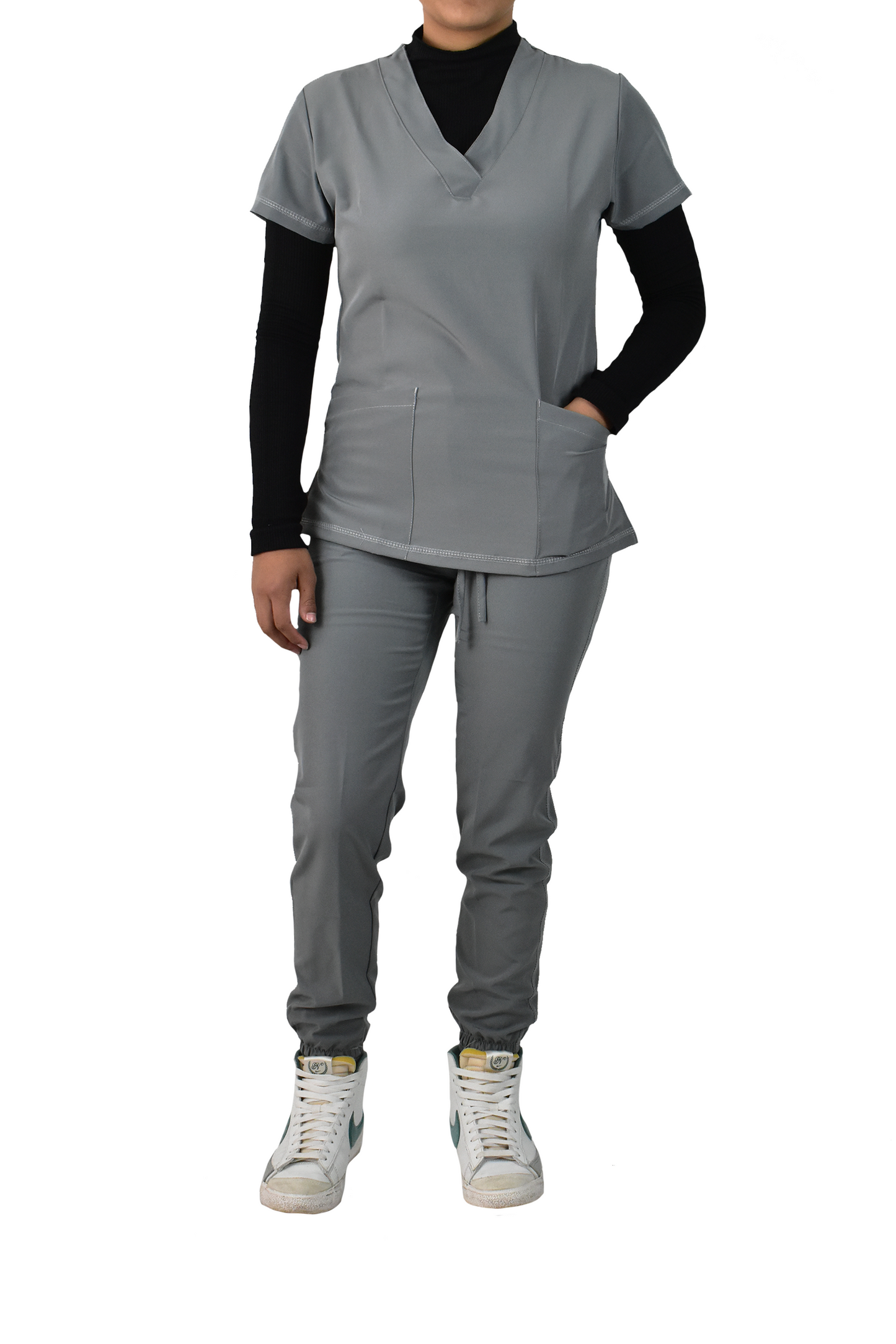 Uniforme Quirúrgico Dama M03 Stretch Gris Oxford