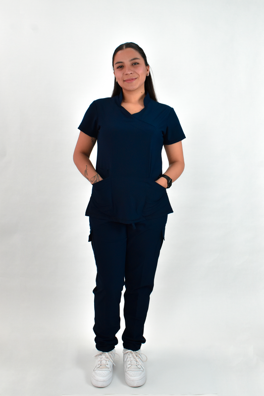 Uniforme Quirúrgico M06 Antifluido Stretch Azul Marino