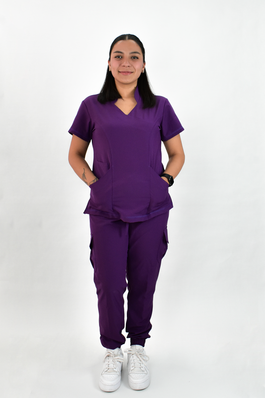 Uniforme Quirúrgico M06 Antifluido Stretch Morado
