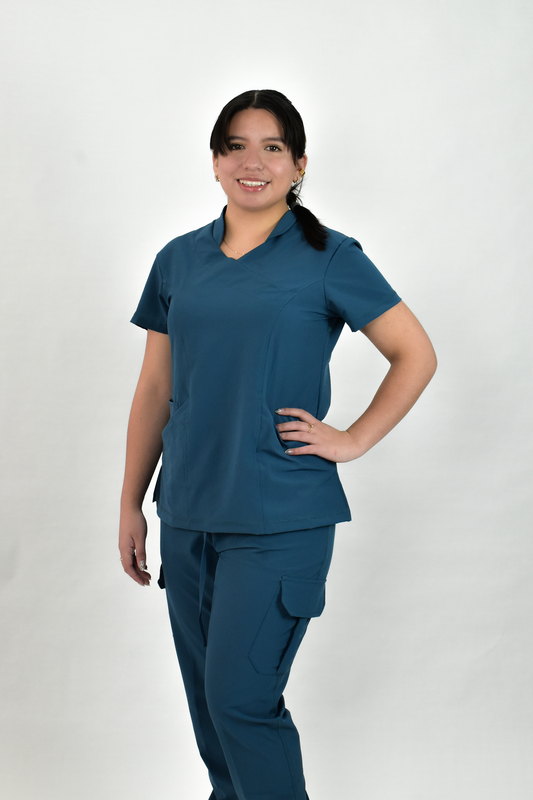 Uniforme Quirúrgico M06 Antifluido Stretch Petroleo