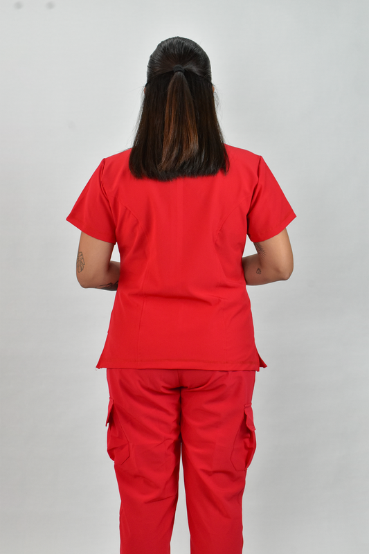 Uniforme Quirúrgico M06 Antifluido Stretch Rojo