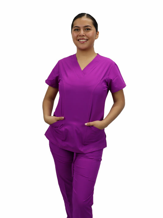 Uniforme Quirurgico Dama M05 Antifluido Stretch Bugambilia