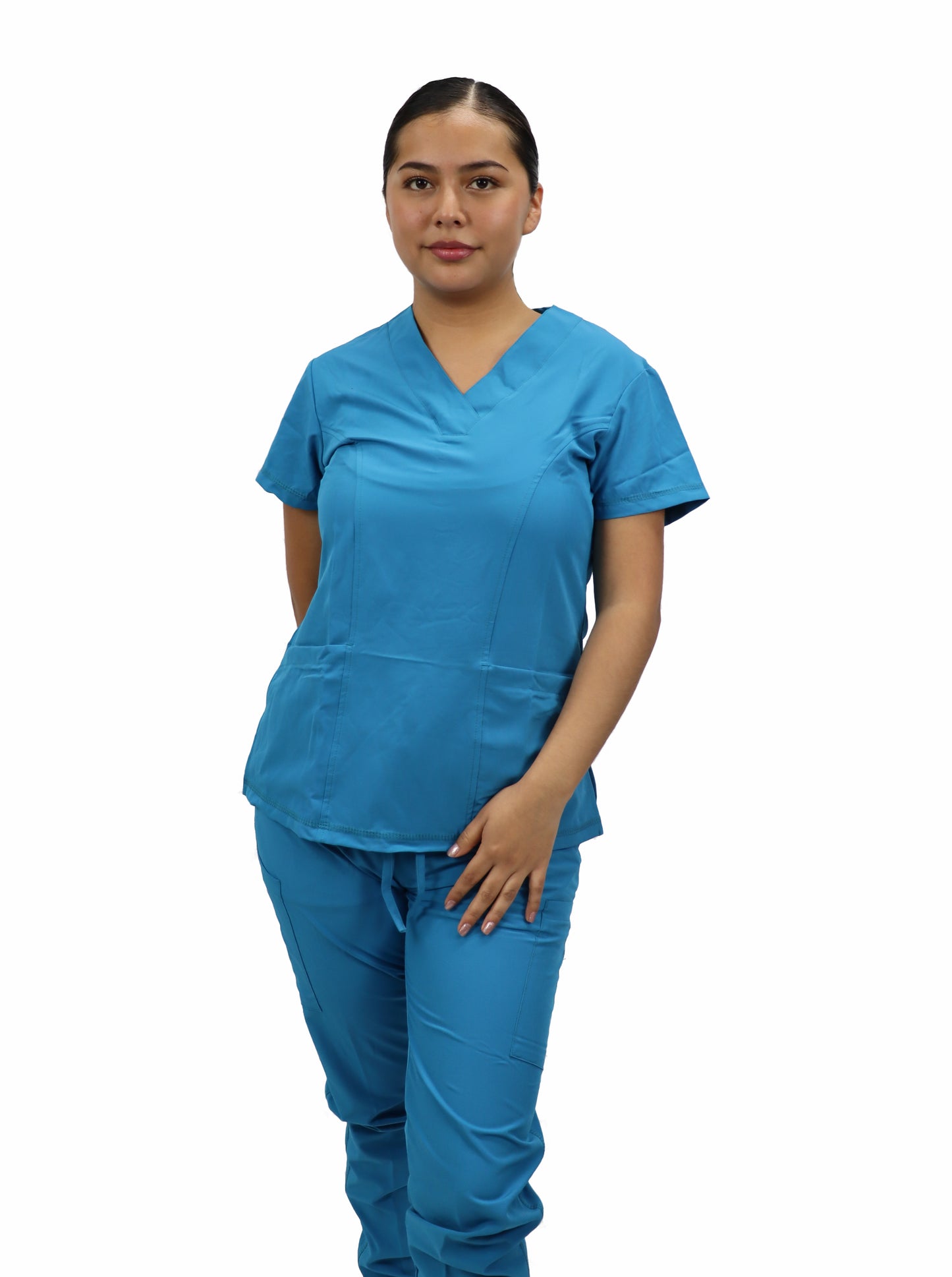 Uniforme Quirúrgico Dama M05 Antifluido Stretch Azul Electrico