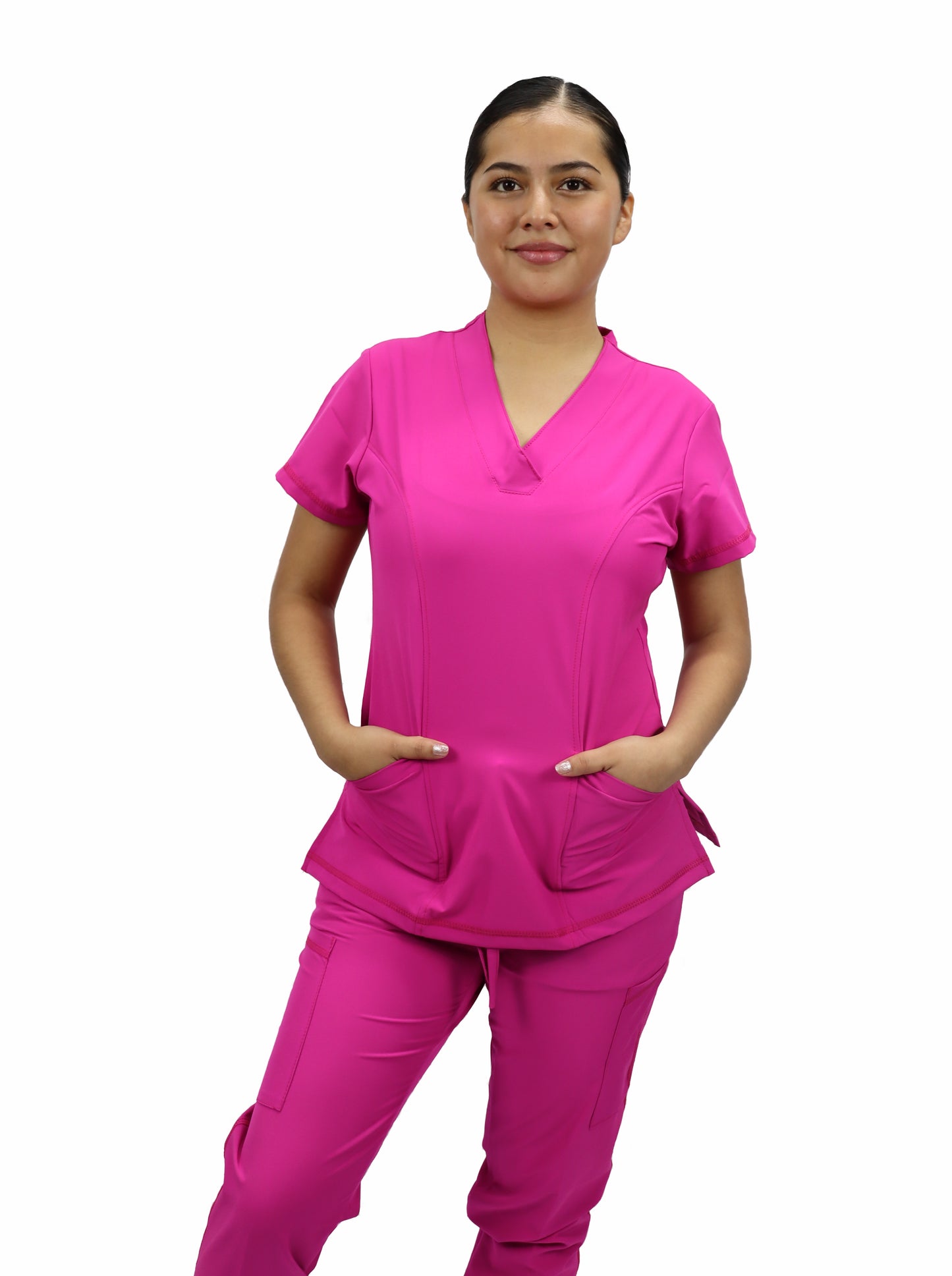Uniforme Quirurgico Dama M05 Antifluido Stretch Fucsia