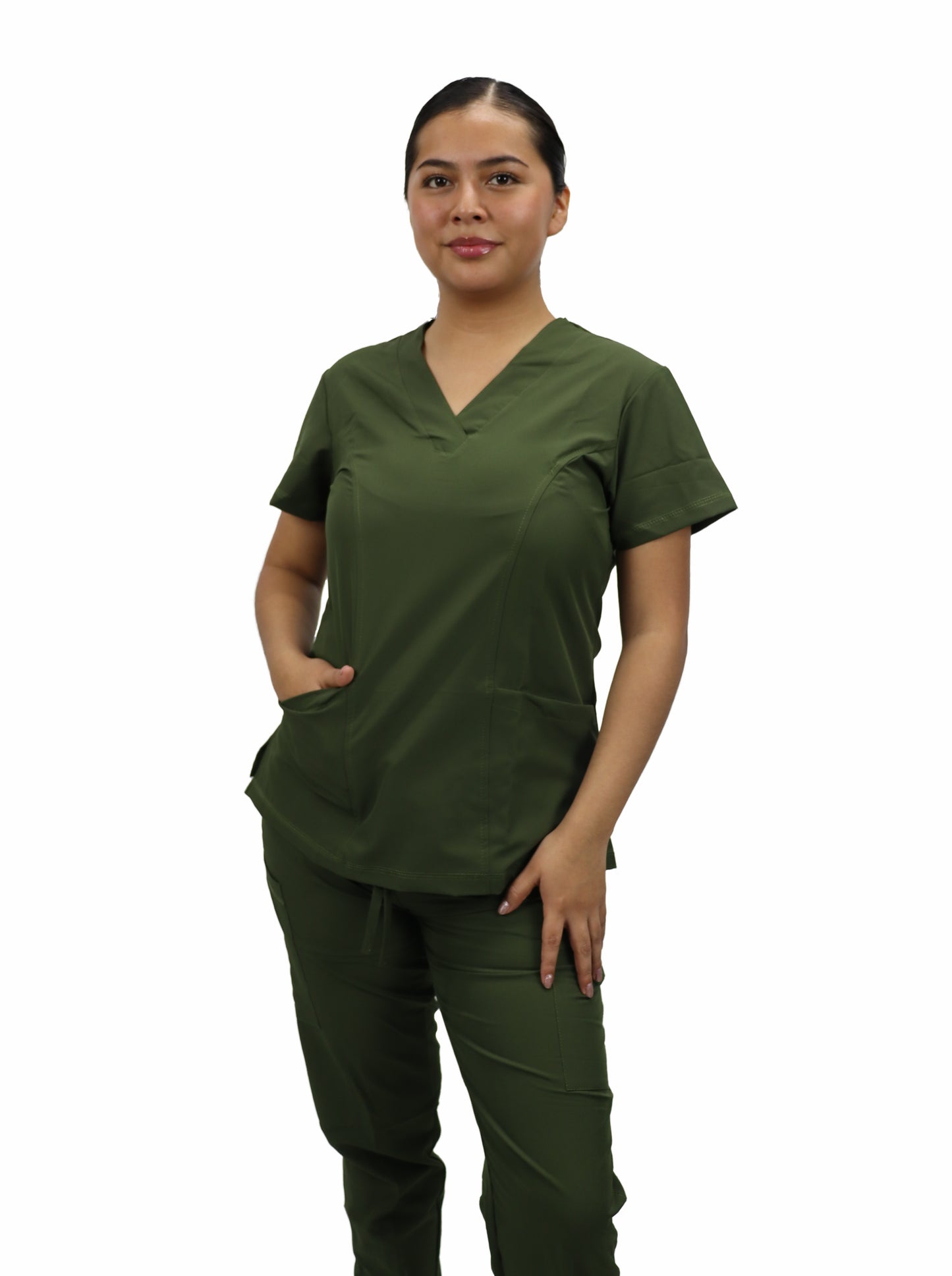 Uniforme Quirurgico Dama M05 Antifluido Stretch Verde Militar