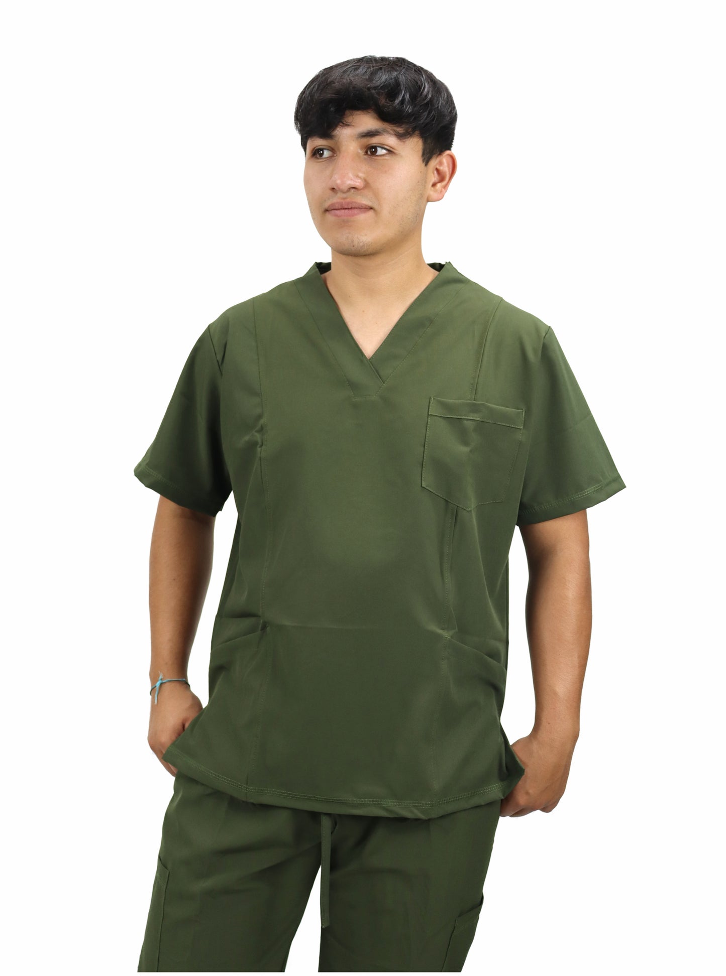 Uniforme Quirúrgico Caballero M07 Stretch Antifluidos Verde Militar