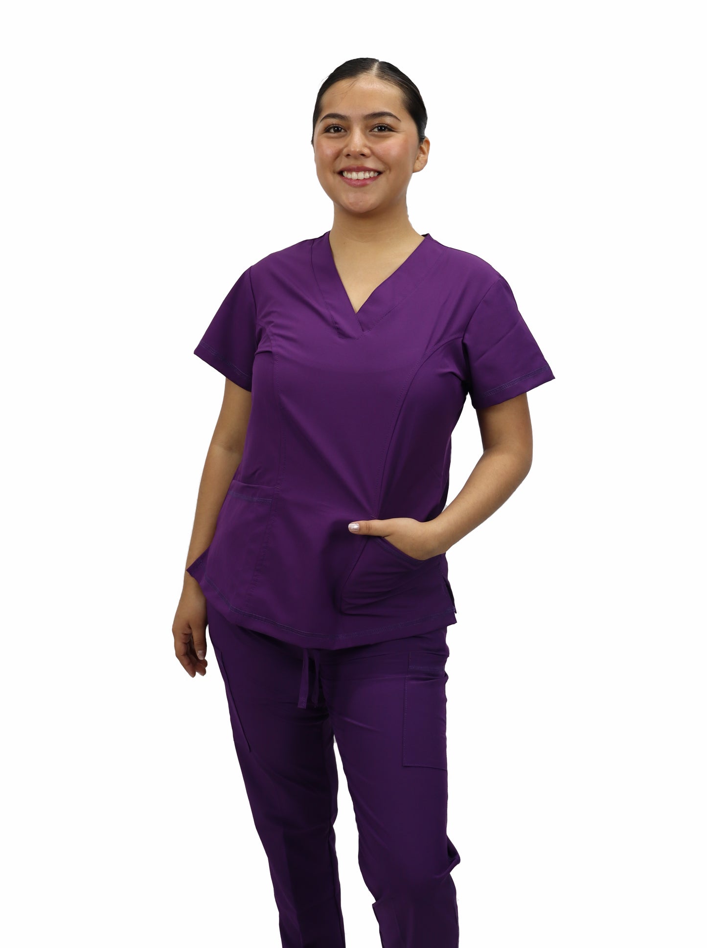 Uniforme Quirurgico Dama M05 Antifluido Stretch Morado