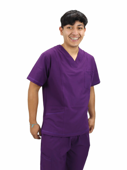 Uniforme Quirúrgico Caballero M07 Stretch Antifluido Morado