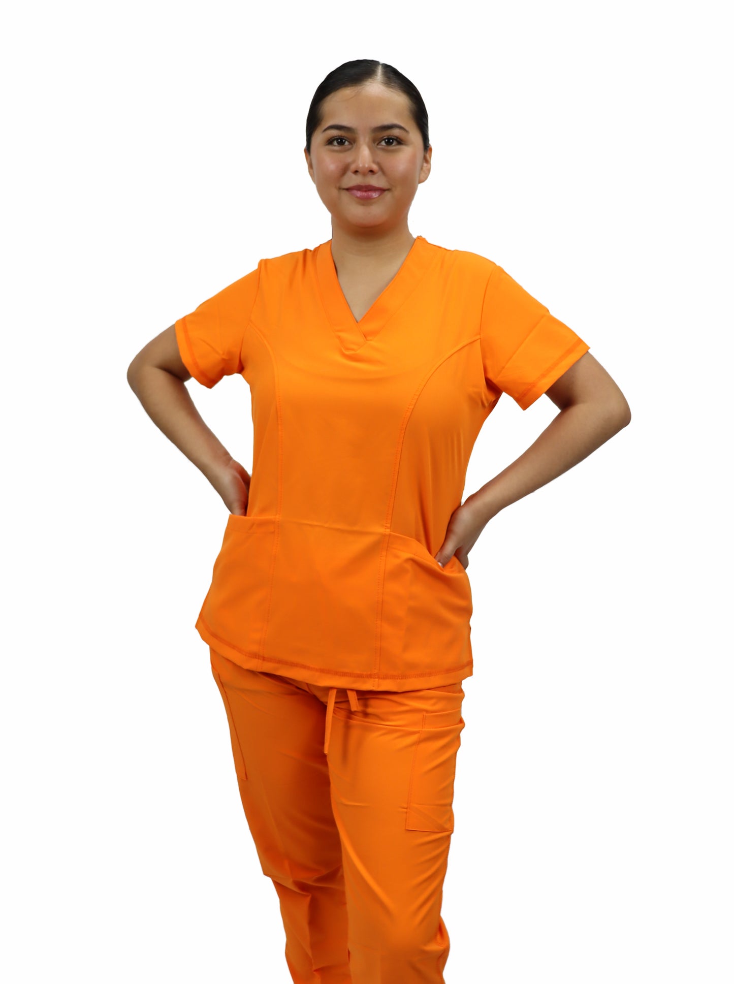 Uniforme Quirurgico Dama M05 Antifluido Stretch Naranja