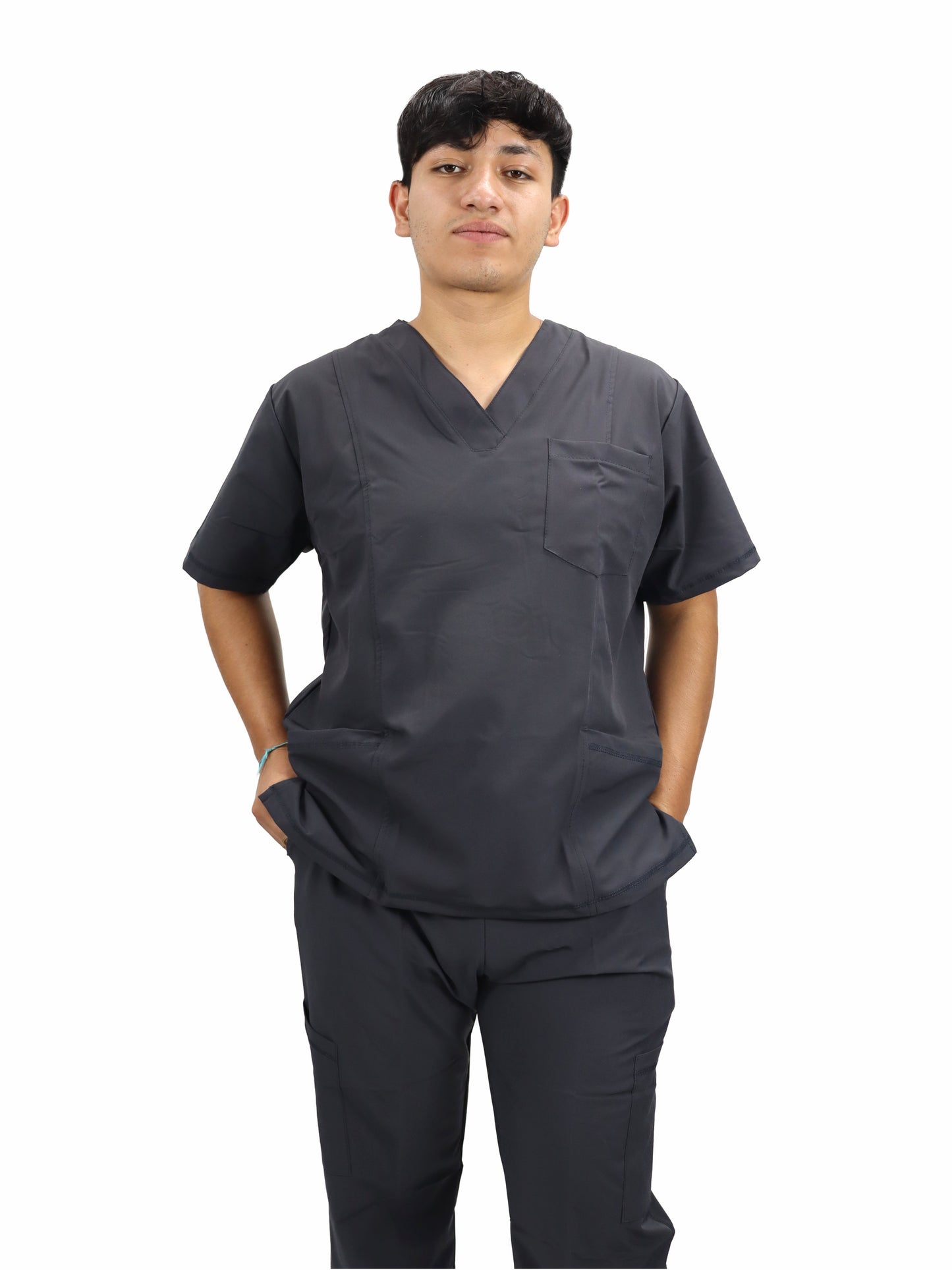 Uniforme Quirúrgico Caballero M07 Stretch Antifluido Gris Oxford