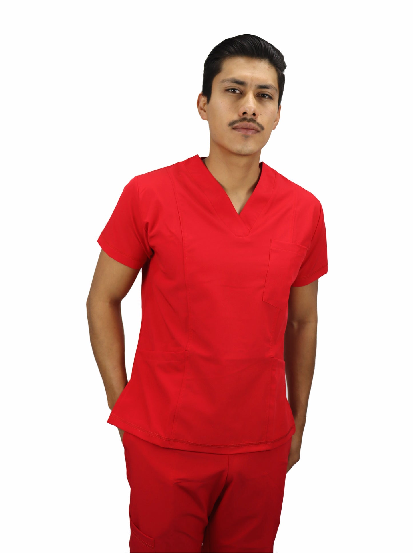 Uniforme Quirúrgico Caballero M07 Stretch Antifluido Rojo